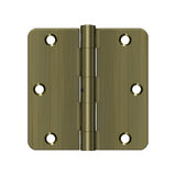 3-1/2" x 3-1/2" x 1/4" Radius Hinge, Residential Thickness